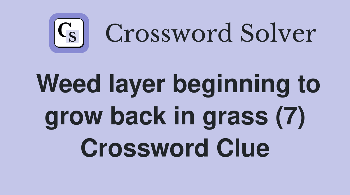 Weed layer beginning to grow back in grass (7) Crossword Clue Answers